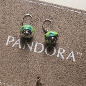 Pandora wire earrings with bead charms